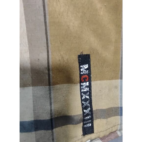 Red Ape Mens Plaid Button Down Gold Buttons Long Sleeve Dress Shirt Size 2XL MCM - Picture 6 of 11